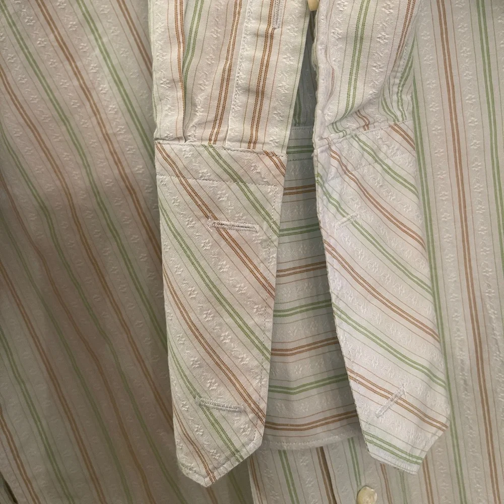 Banana republic slim fit men's striped‎ button down short, 16-16.5 Italy